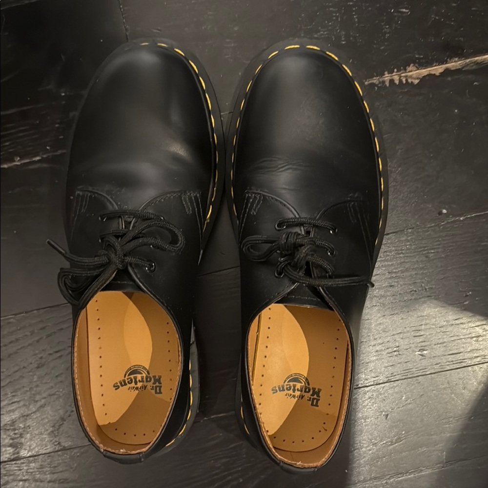 Dr. Martens Black Oxfords with Classic Yellow Stitching